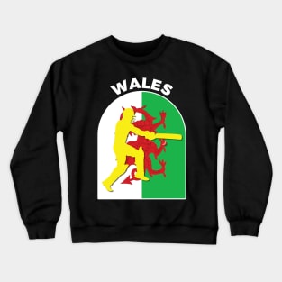 Wales Cricket Batsman Wales Flag Crewneck Sweatshirt